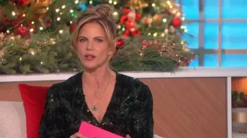 Maje Long-sleeve Sequinned Blouse worn by Natalie Morales as seen in The Talk on December 2, 2022