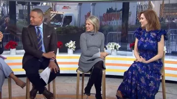 Shoshanna Maren Floral Chiffon Maxi Dress worn by Ellie Kemper as seen in Today on  December 2, 2022