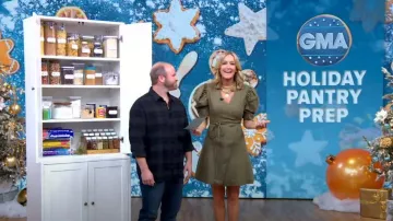 Vivienne Hu V-Neck Wrap Dress worn by Lara Spencer as seen in Good Morning America on December 5, 2022