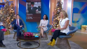 Fendi FFreedom Nubuck Leather Booties worn by Jennifer Ashton as seen in Good Morning America on December 5, 2022