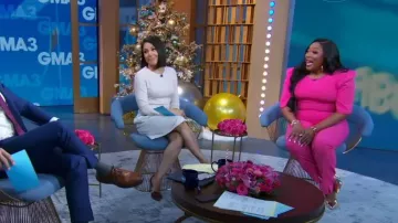 Black Halo Russo Puff-Sleeve Jumpsuit worn by Teri Ijeoma as seen in Good Morning America on December 5, 2022