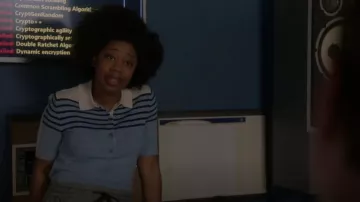 La Ligne Short Sleeve Merino Wool Polo Shirt worn by Kasie Hines (Diona Reasonover) as seen in NCIS (S20E09)