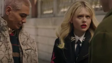 Rebecca Taylor Pleated Front Blouse in Snow worn by Audrey Hope (Emily Alyn Lind) as seen in Gossip Girl (S02E01)