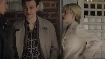 Gucci Double G Embroidered Wool Coat worn by Audrey Hope (Emily Alyn Lind) as seen in Gossip Girl (S02E01)