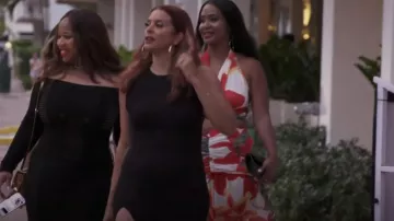 Balmain Black Viscose Midi Vestido usado por Charrisse Jackson como se ve en The Real Housewives of Potomac (S07E09)