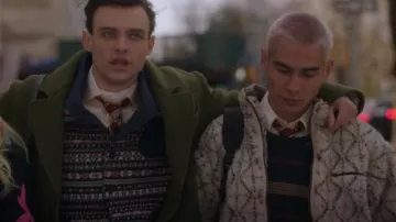 Kapital Do-Gi Boa Reversible Printed Fleece and Shell Bomber Jacket worn by Akeno 'Aki' Menzies (Evan Mock) as seen in Gossip Girl (S02E01)