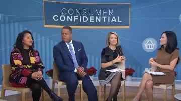 Club Monaco Ribbed Funnel Neck Wool Blend Sweater Dress worn by Vicky Nguyen as seen in Today on  December 7, 2022