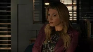 Iro Ashville Plum Leather Jacket worn by Jenny Hoyt (Katheryn Winnick) as seen in Big Sky (S03E10)
