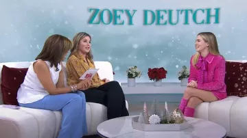 Valentino Go Logo Monogram Mini Skirt worn by Zoey Deutch as seen in Today with Hoda & Jenna on December 8, 2022