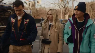 Rebecca Taylor Cable Knit Oversized Cardigan worn by Audrey Hope (Emily Alyn Lind) as seen in Gossip Girl (S02E03)