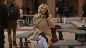 Strathberry Box Crescent Bicolor Leather Shoulder Bag worn by Audrey Hope (Emily Alyn Lind) as seen in Gossip Girl (S02E03)
