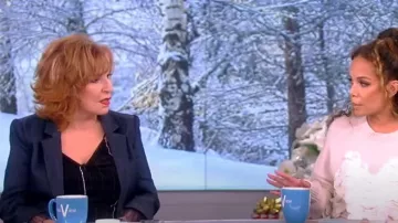 Cinq a Sept Roxie Denim & Lace Blazer worn by Joy Behar as seen in The View on December 9, 2022