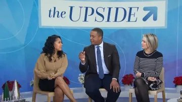 BA&Sh Hazel Puff Sleeve Cardigan worn by Sheinelle Jones as seen in Today on December 12, 2022