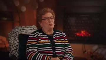 La Ligne x Target Tex­tured Striped Cardi­gan worn by as seen in Baking It (S02E01)