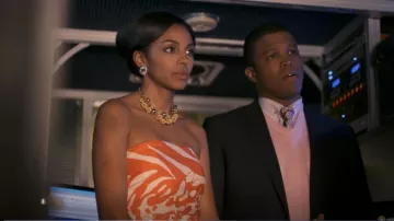 Kate Spade Robe Orange et crème Robe bustier Ceinture Coton Silk Blend portée par Diana Berrigan (Marsha Thomason) vue dans White Collar (S02E06)