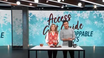 Maeve Vera Jacquard Sweater Vest worn by Kit Hoover as seen in Access Hollywood on  December 12, 2022