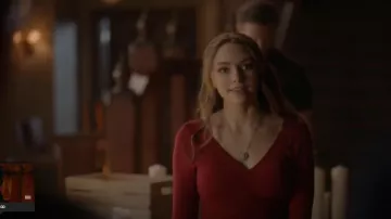 Lulus Weekend Must Rust Long Sleeve Top worn by Hope Mikaelson (Danielle Rose Russell) as seen in Legacies (S04E02)