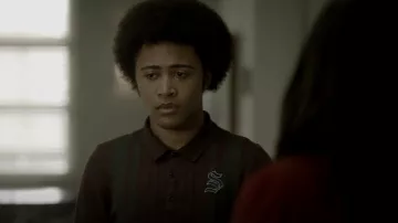 Express Vertical Striped Sweater worn by Milton 'MG' Greasley (Quincy Fouse) as seen in Legacies (S04E05)