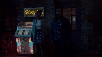 Free People Denim Seamed And Structured Jacket worn by Cleo Sowande (Omono Okojie) as seen in Legacies (S04E05)