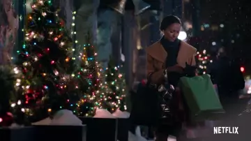 Oversized Waterfall Coat worn by Erica (Kat Graham) in Operation Christmas Drop