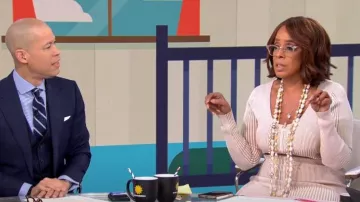 Proenza Schouler Robe tricotée en patchwork portée par Gayle King comme vu dans CBS Mornings le 15 décembre 2022