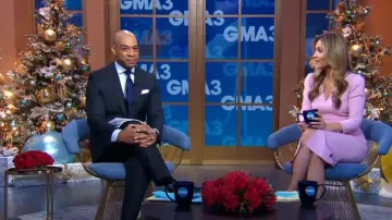 Shoshanna Damia Dress worn by Rhiannon Ally as seen in Good Morning America on December 15, 2022