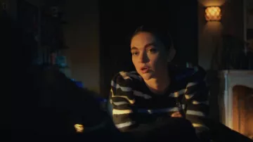 Derek Lam Striped Puff-Sleeve Sweater worn by Lizzie Saltzman (Jenny Boyd) as seen in Legacies (S03E08)