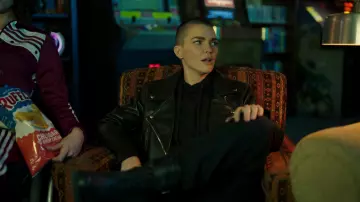 Leather Biker Jacket worn by Parker (Ruby Rose) as seen in 1Up movie