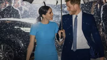 Victoria Beckham Turquoise Cepe Midi Dress worn by Meghan Markle as seen in Harry & Meghan (S01E05)