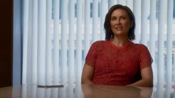 Proenza Schouler Lace Midi Dress worn by Quinn Tyler (Laura Benanti) as seen in Younger (S06E12)
