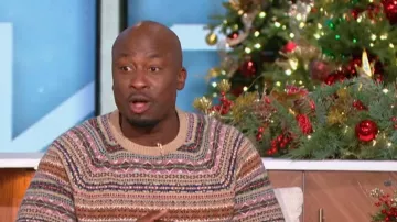 J. Crew Fair Isle Sweater worn by Akbar Gbaja-Biamila as seen in The Talk on December 14, 2022