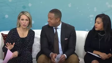 Eliza J Faux Wrap Crop Jumpsuit portée par Dylan Dreyer comme vu dans Aujourd’hui le 16 décembre 2022