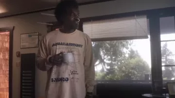 Total Luxury Spa Aquaharmony long sleeve tee worn by Eric (André 3000) as seen in Showing Up