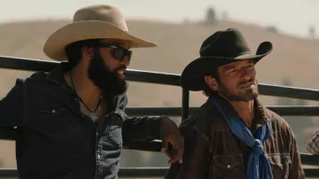 Persol sunglasses worn by Colby Mayfield (Denim Richards) as seen in Yellowstone (S05E07)