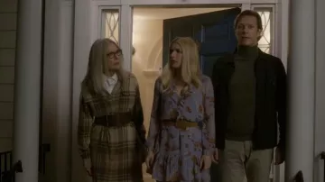 Paige Anjeline floral-print silk-georgette mini dress worn by Michelle (Emma Roberts) as seen in Maybe I Do movie