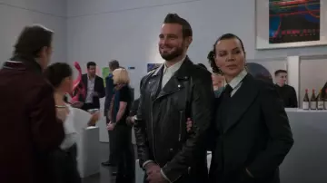 Saint Laurent Leather Moto Jacket worn by Josh (Nico Tortorella) as seen in Younger (S07E05)