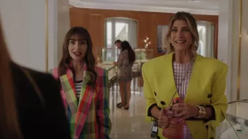 Dolce & Gabbana Woolen Coat with Contrasting Buttons worn by Madeline (Kate Walsh) as seen in Emily in Paris (S03E02)