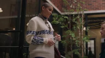 Fendi Logo Intarsia High-Neck Sweater worn by Julien Calloway (Jordan Alexander) as seen in Gossip Girl (S02E05)