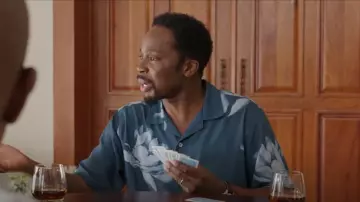 Theory Noll Iris Print Camp Shirt worn by Julian Murchison (Harold Perrineau) as seen in The Best Man: The Final Chapters (S01E01)