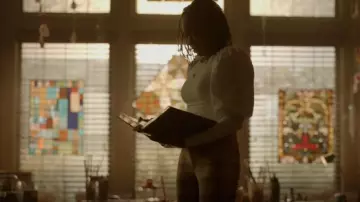 Anthropologie The Essential Slim Kick Flare Pants worn by Cleo Sowande (Omono Okojie) as seen in Legacies (S04E18)