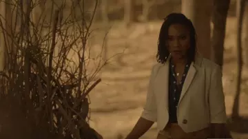 Free People Got Your Back Lace-Up Back Crop Blazer worn by Cleo Sowande (Omono Okojie) as seen in Legacies (S04E18)