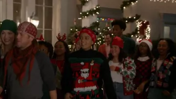 Idgreatim Ug­ly Christ­mas Sweater worn by Breanna Casey (Aleyse Shannon) as seen in Leverage: Redemption (S02E07)