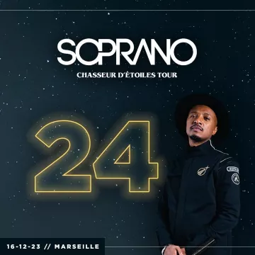 Le chapeau porté par Soprano sur l'affiche de sa tournée Chasseur d'étoiles tour