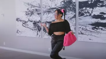 Bottega Veneta The Pouch Jacquard Terry Cloth Clutch worn by Jen Shah as seen in The Real Housewives of Salt Lake City (S03E12)