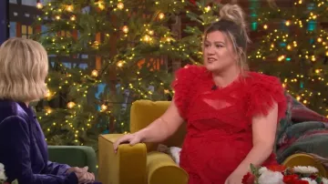 Needle & Thread Genevieve Ruffle Gown worn by Kelly Clarkson as seen in The Kelly Clarkson Show on December 20, 2022