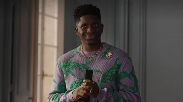 MSGM Ribbed Knit Cotton Pull porté par Julien (Samuel Arnold) vu dans Emily à Paris (S03E09)