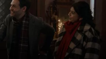 Only Col­lar Coat worn by Bela (Punam Patel) as seen in Ghosts (S02E09)