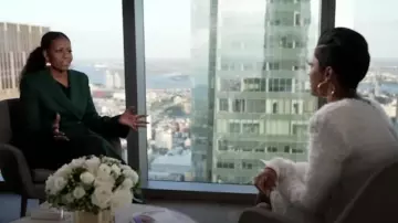 Akris Flared Techno Neoprene Cutaway Jacket worn by Michelle Obama as seen in Tamron Hall Show on November 20, 2022