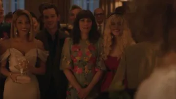 Self Portrait Off-the-Shoulder Gathered Cloqué Midi Dress worn by Audrey Hope (Emily Alyn Lind) as seen in Gossip Girl (S02E06)