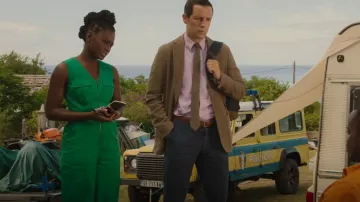 Whistles Nettie Utility Jumpsuit In Green worn by Naomi Thomas as seen in Death in Paradise (S11E07)